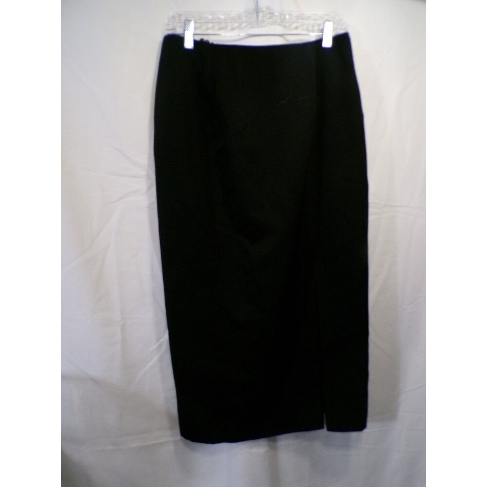 Tahari Classics Women's 100% Wool Black Pencil Midi Skirt Size 12